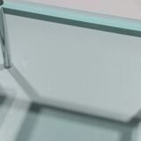 Cassina LC-10 coffee table by Le Corbusier – rare light blue glass edition