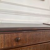 Vintage rattan chest of drawers