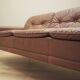 Brown leather sofa, Danish design, 1960s, manufactured by AS Vejen Polstermøbe