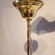 70s painted smoked glass and brass hanging lamp