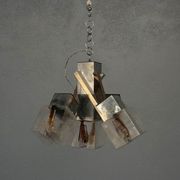Chandelier 1970 design glass and stainless steel