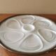 6 vintage oyster plates in barbotine