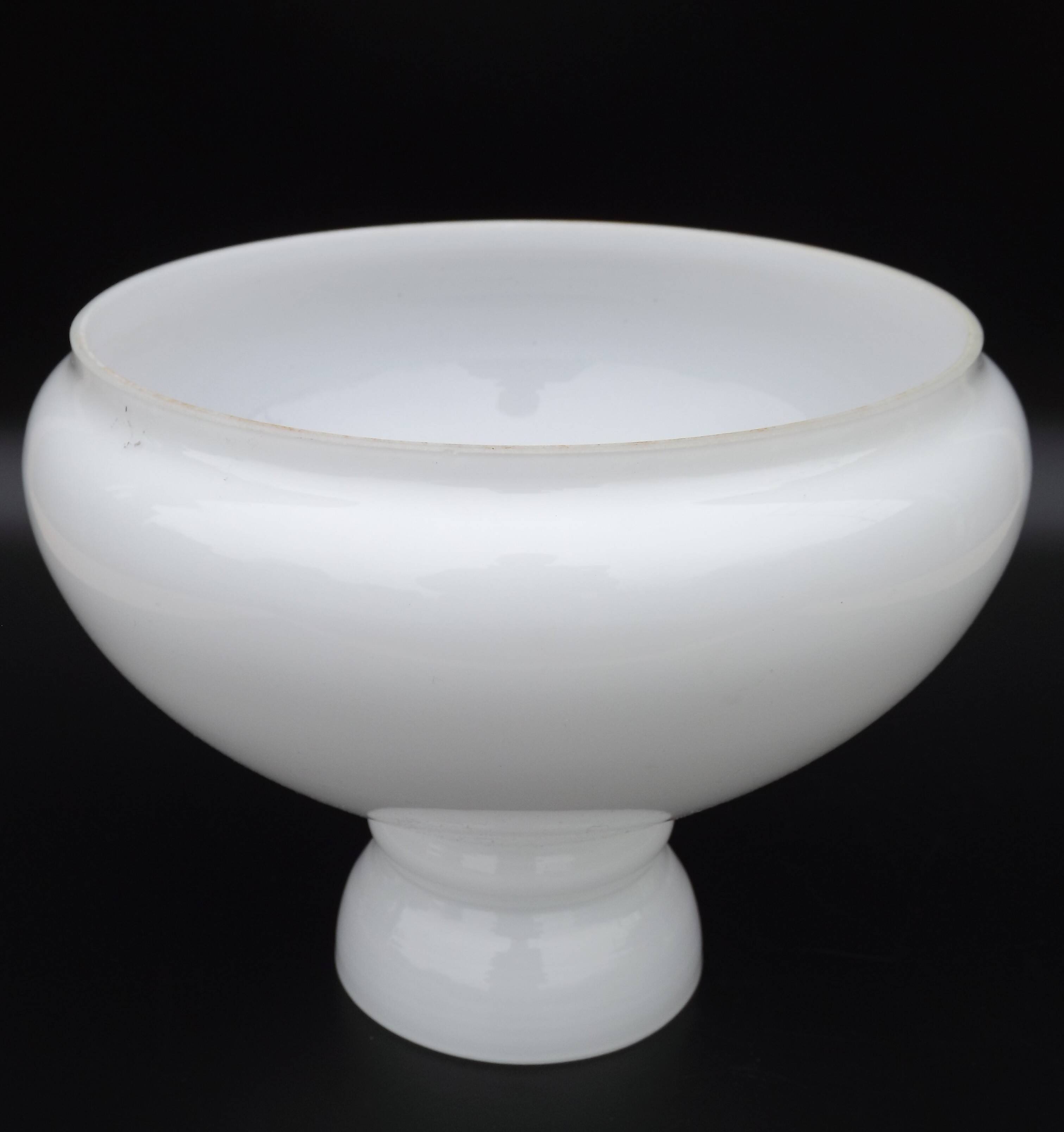 French Vintage White Opaque Glass Lantern Style Replacement Shade 0186