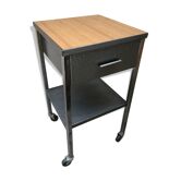 Table de chevet formica roulettes vintage