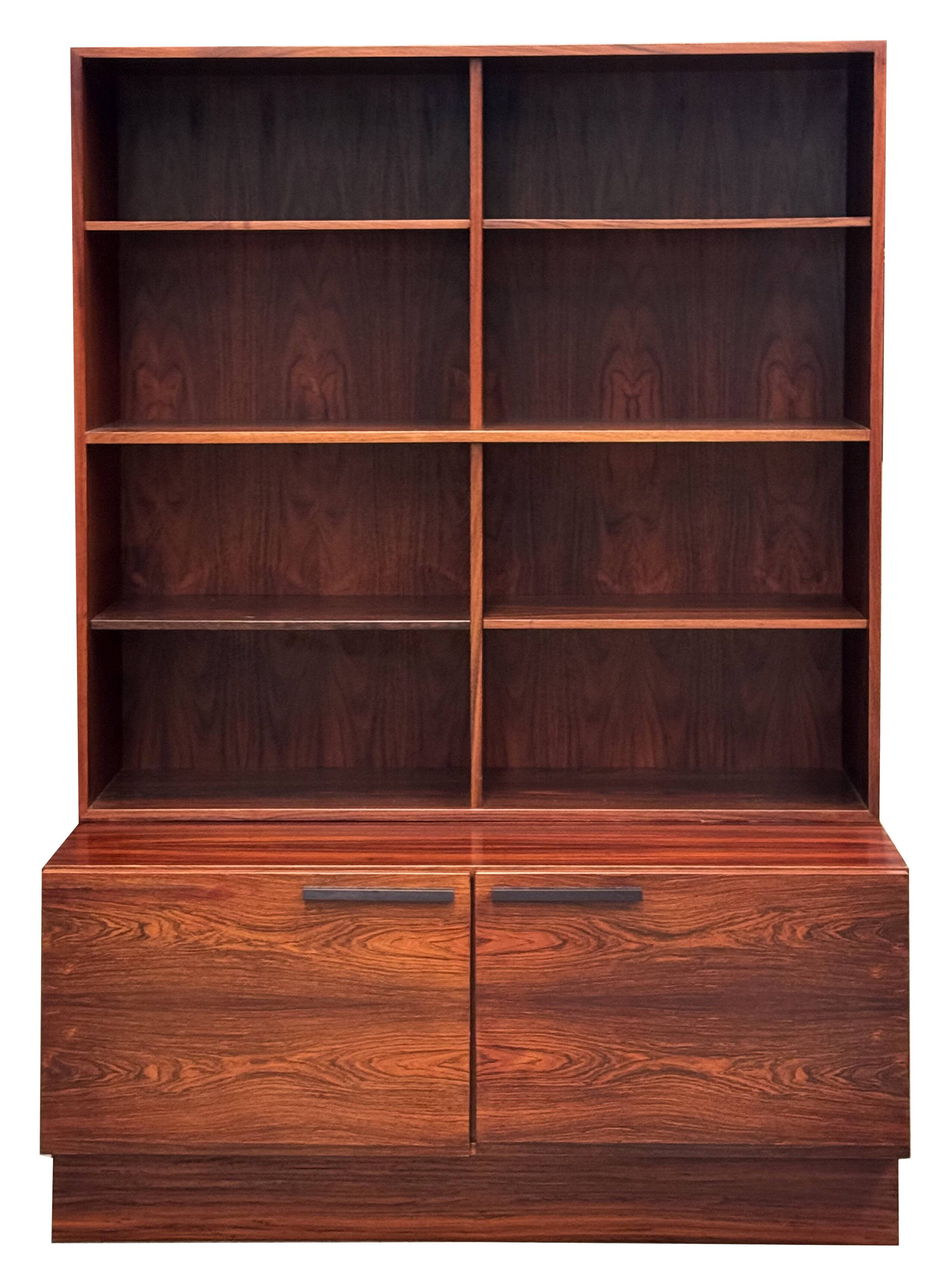 Scandinavian library in rosewood designed by Ib Kofod Larsen.