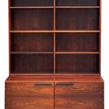 Scandinavian library in rosewood designed by Ib Kofod Larsen.