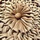 Round vintage cushion in pleated velvet