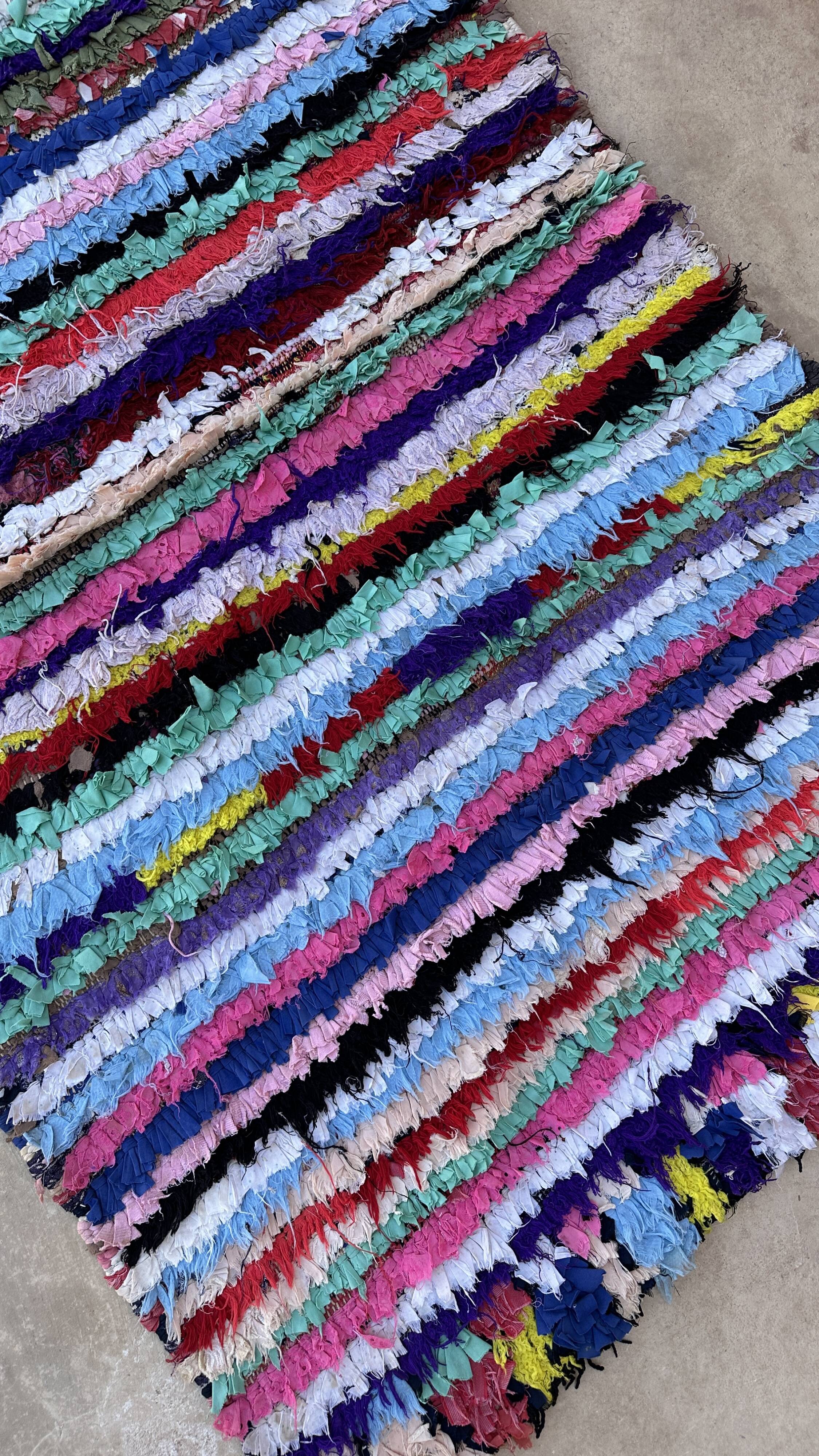 Colorful Boucherouite Moroccan rug - 100 x 183 cm