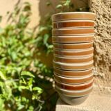 Set of 12 small stoneware bowls