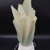 Large green draped plexi mood lamp "sunshade" plaster 80s
