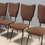 Vintage metal chairs with brass tips, Italy, 1950s-1960s.