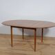 Table à manger ronde danoise vintage en teck, 1970s