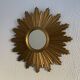 Vintage 1970s gold plastic sun mirror - 44 cm