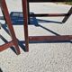 Set of 2 folding chairs in wood and cane.