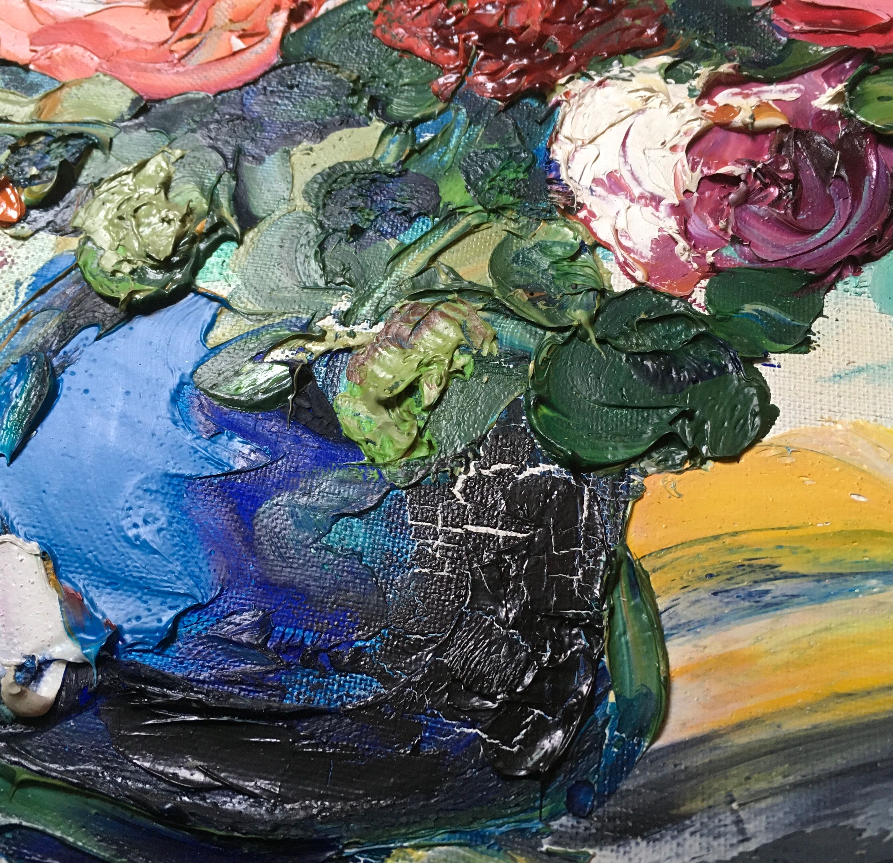Oil painting of the still life flower bouquet Louis Ducatel
