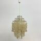 Mid-century mother of pearl Capiz shell Verner Panton style hanging lamp, 1970s