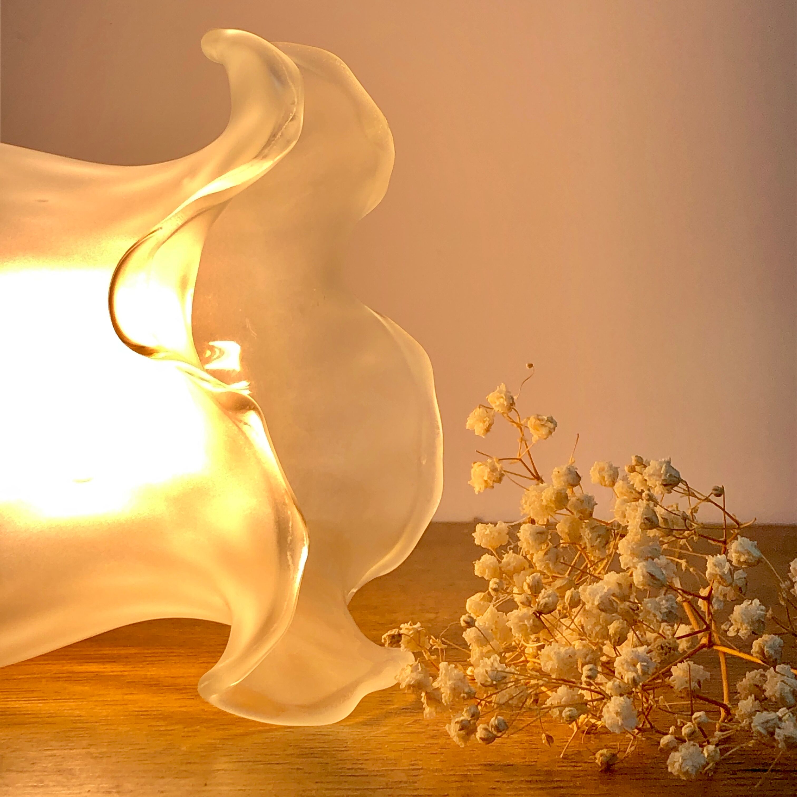 Vintage tulip walker in frosted glass