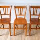 Set of 3 wooden bistro chairs 1950