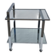 Romeo Rega Chrome 1970s Square Drinks Bar Cart Trolley Table Glass Mirror
