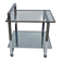Romeo Rega Chrome 1970s Square Drinks Bar Cart Trolley Table Glass Mirror