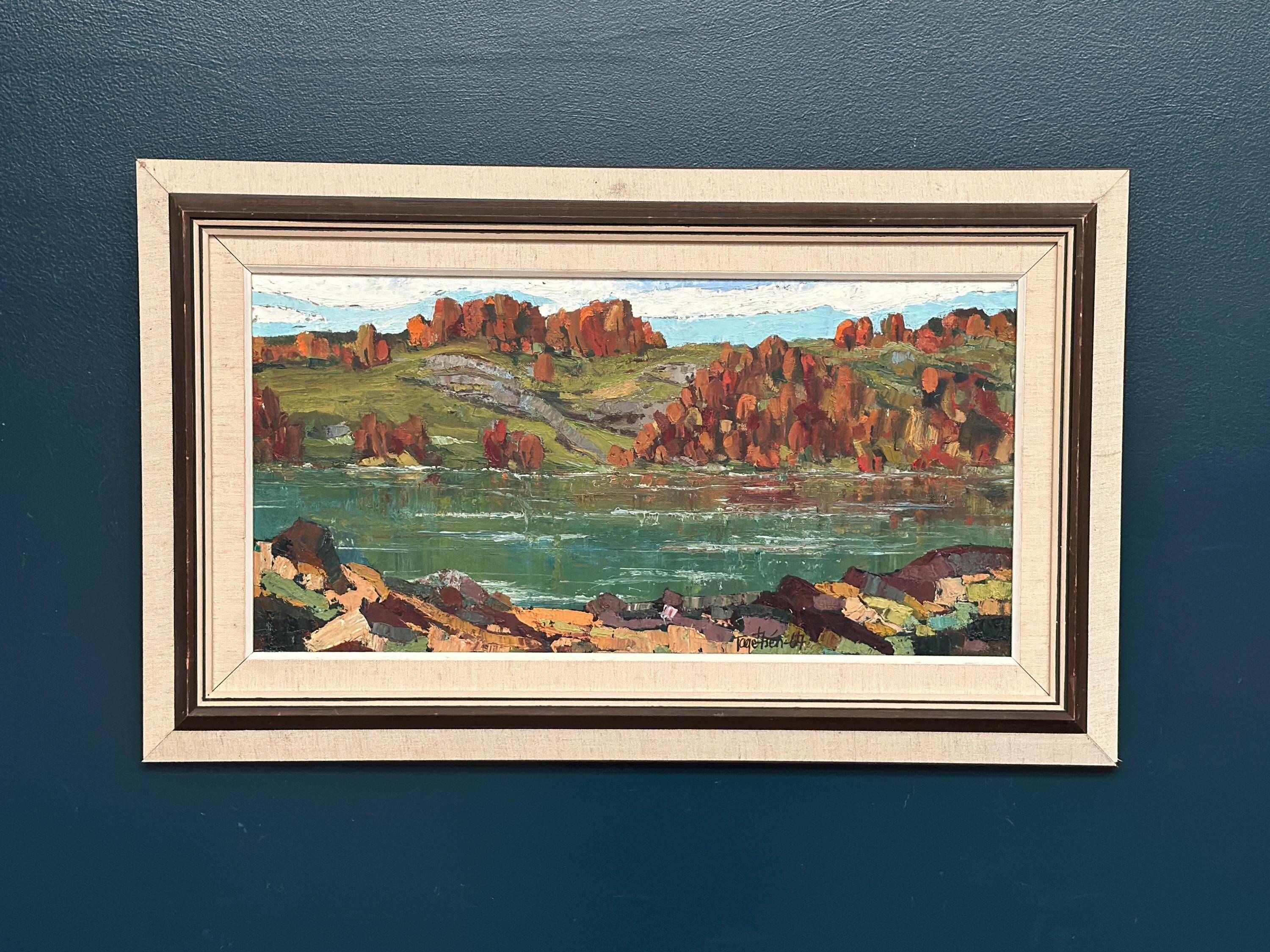 Swedish Oil On Canvas – “River View” By Tage Törngren