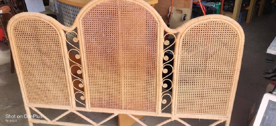 Rattan cane headboard