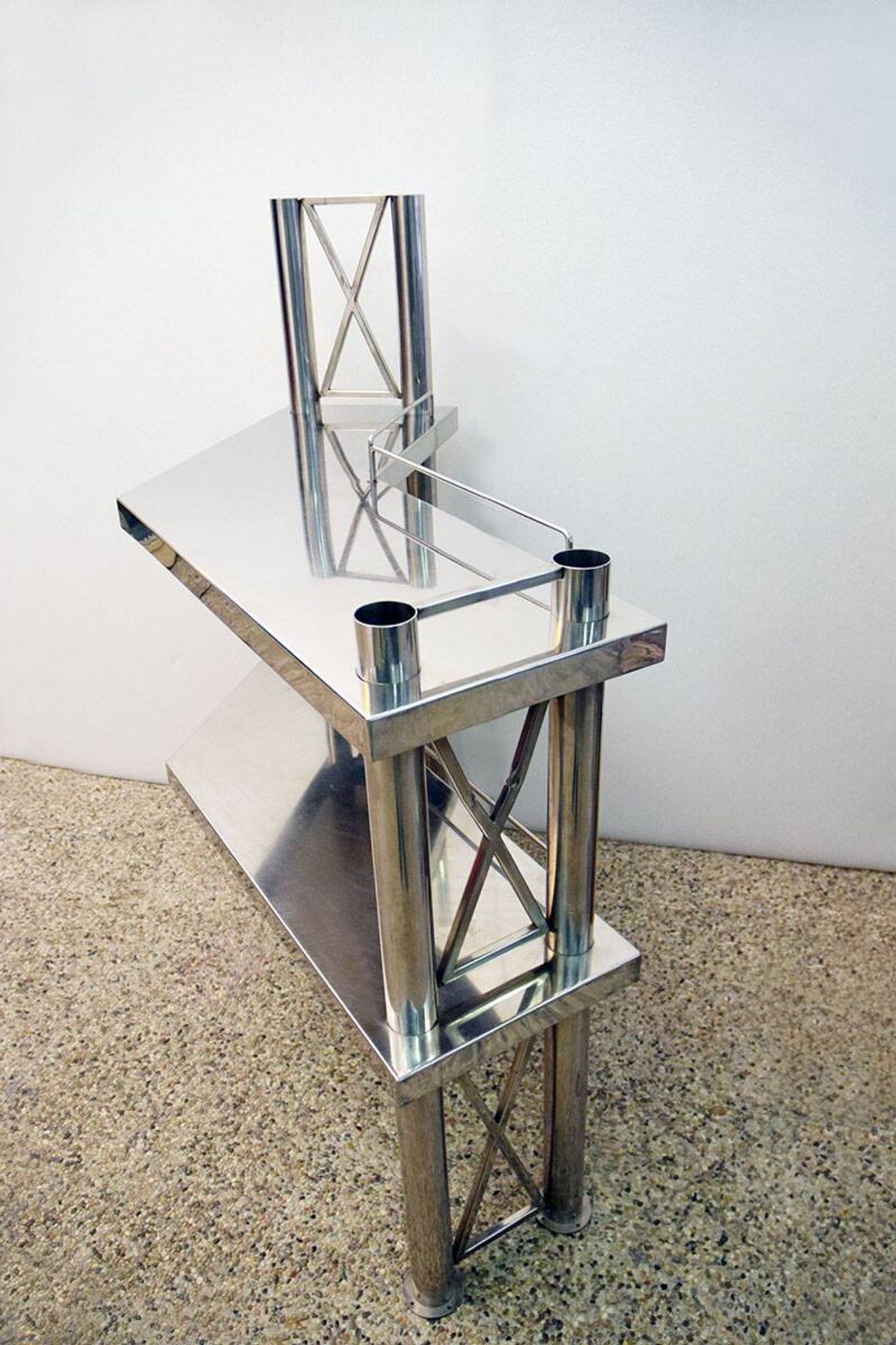 Steel console made in Italy, 1970s