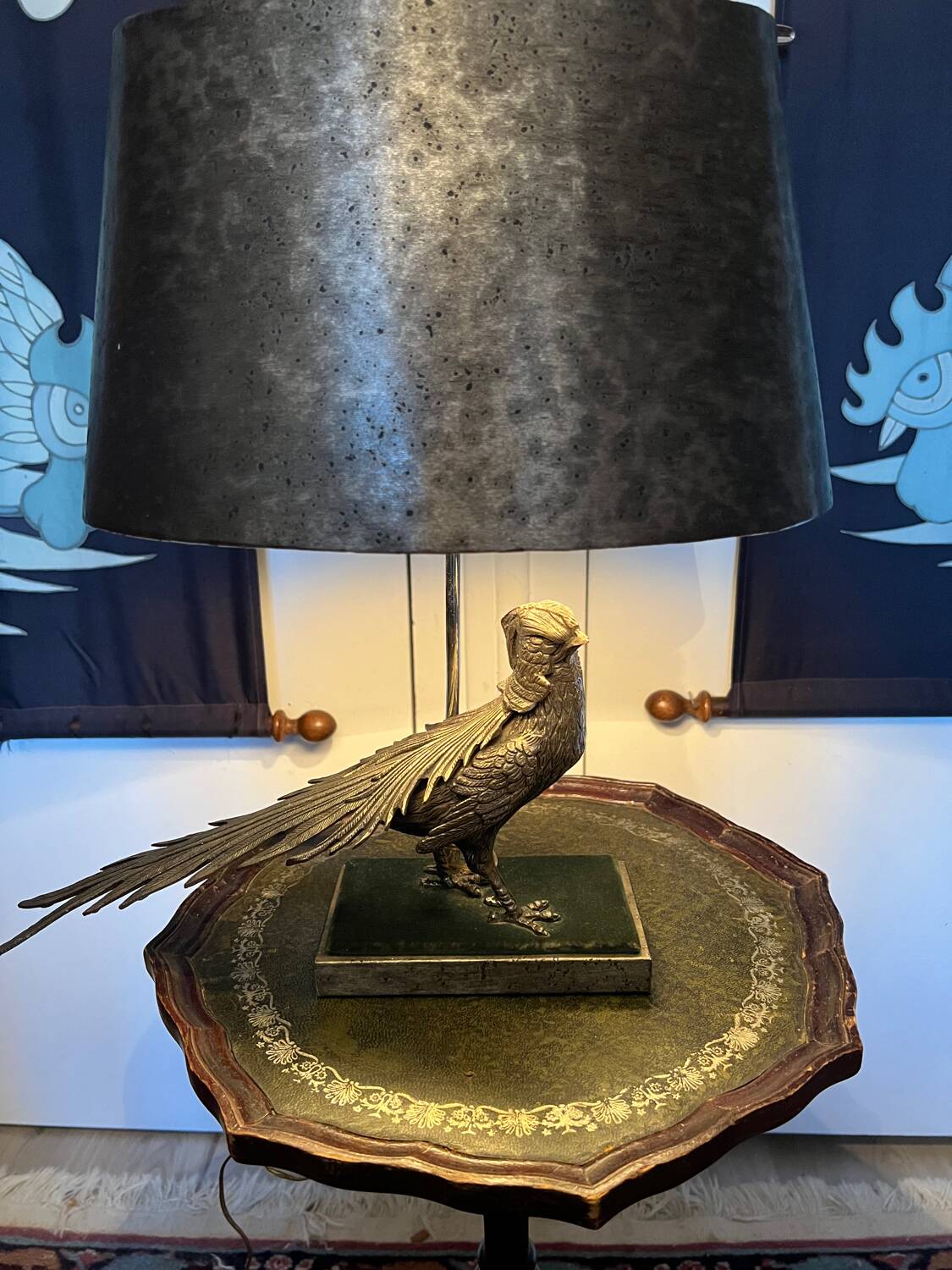 Vintage pheasant lamp signed G.W. (Gilles Wavrant) – Hollywood R design