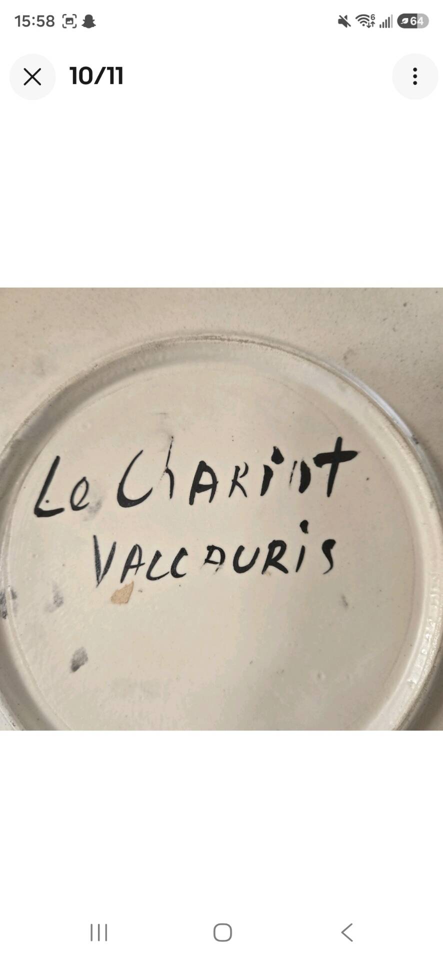 Magnificent vintage Vallauris plate "the cart" Picasso style 1950-