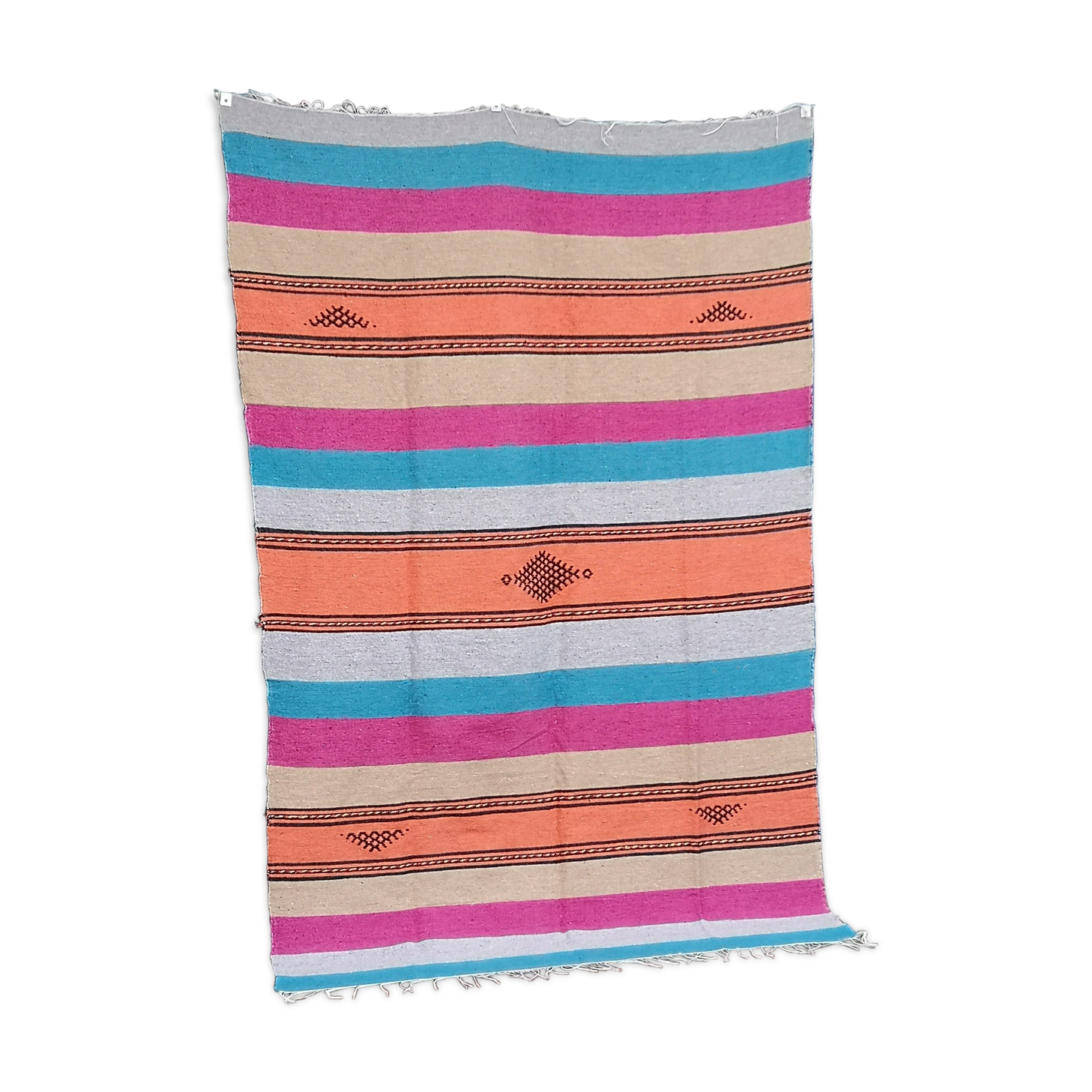 Moroccan berber carpet made multicolor hand 140 x 230 cm