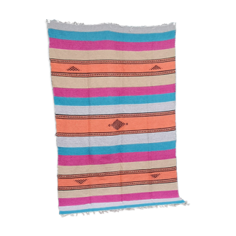 Moroccan berber carpet made multicolor hand 140 x 230 cm