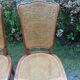 Vintage regency cherry chairs with canned backrests and seats