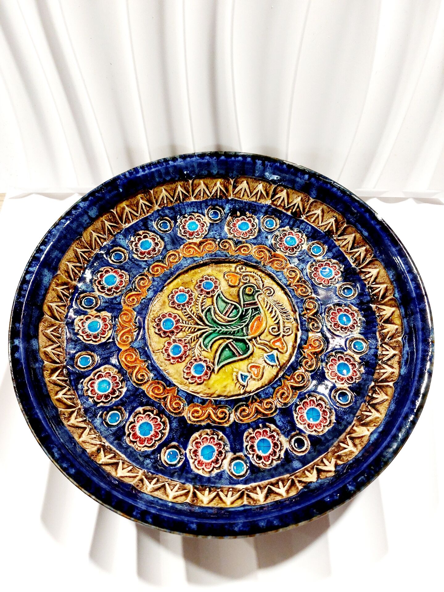Jean-Claude Taburet plate "Atelier du Steir": raw art in colours (1960s)