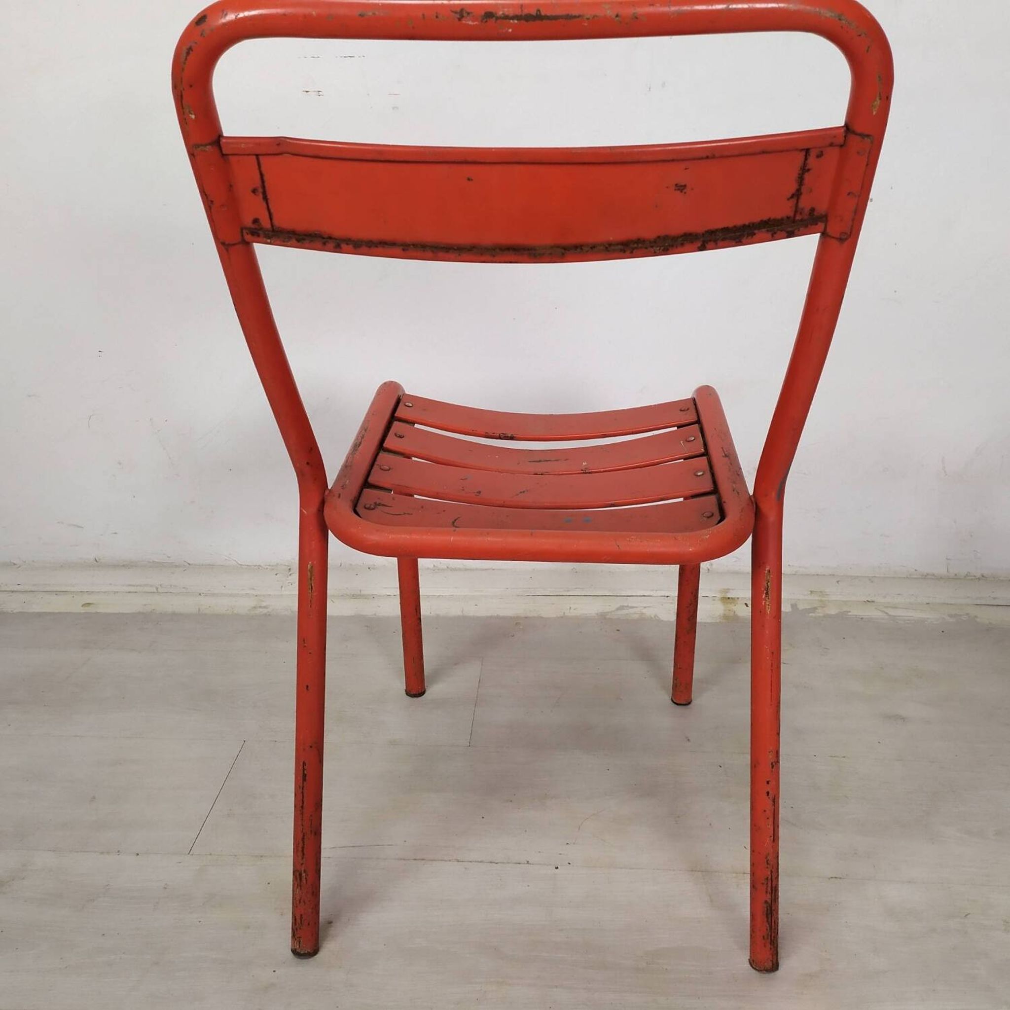 4 tolix metal bistro chairs