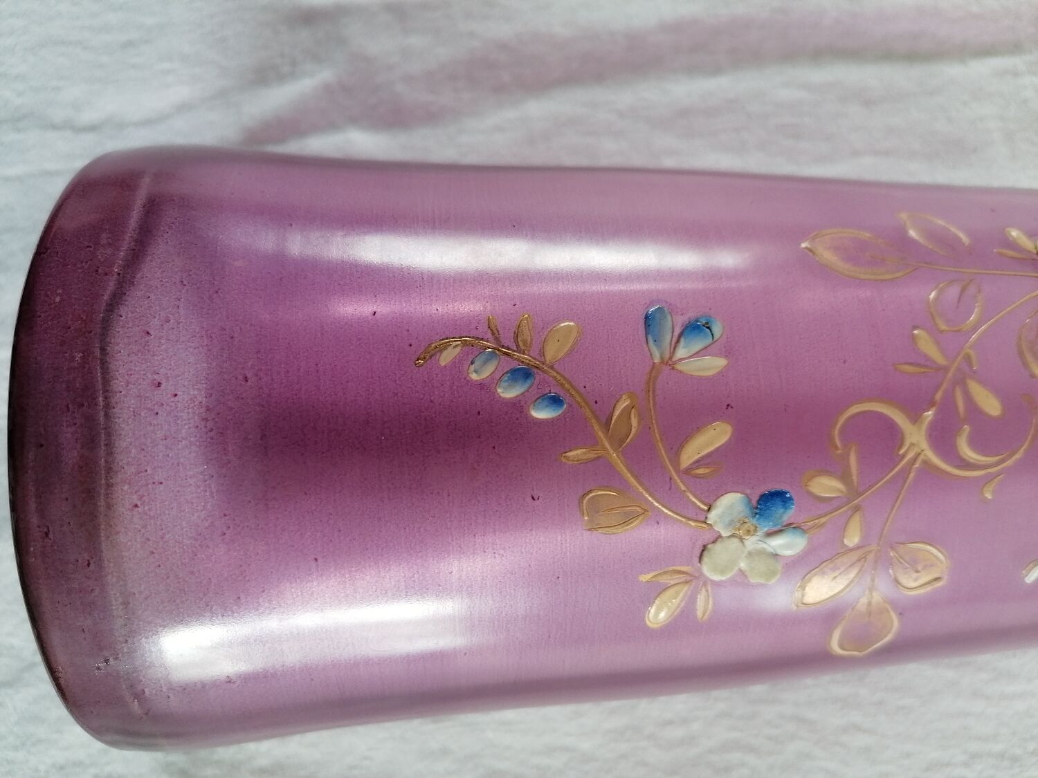 Enamelled roller vase