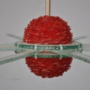 Chandelier design vintage Italian glass 8 branches
