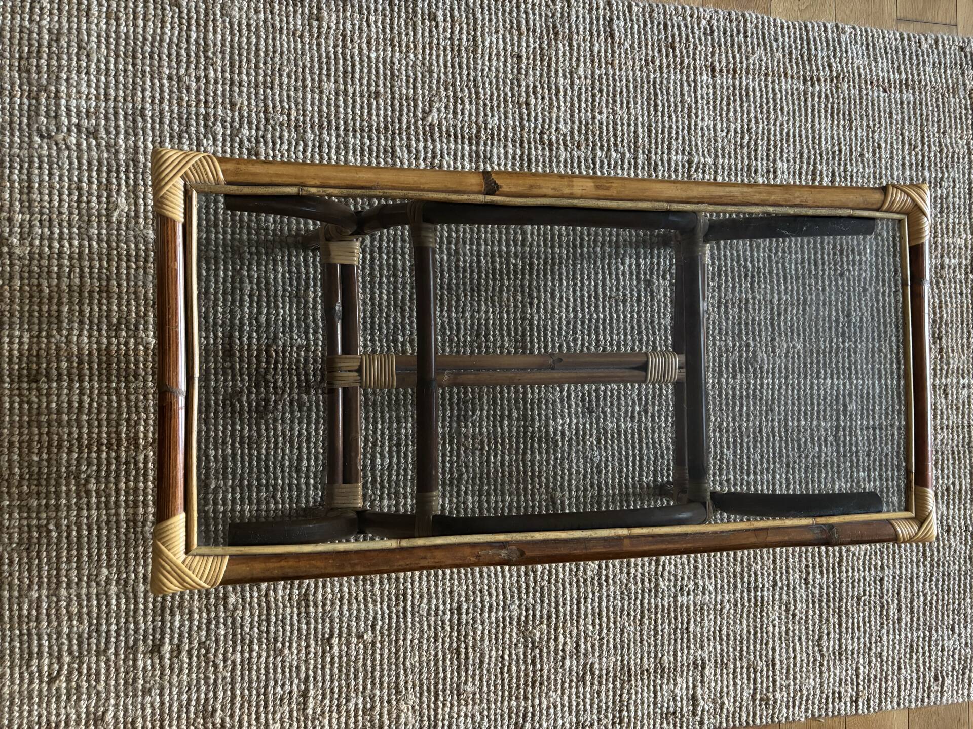 Bamboo and rattan coffee table