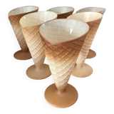 Set of 6 vintage ice cream cups