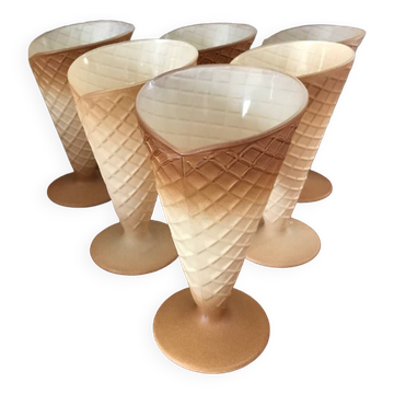 Lot de 6 coupes à glaces vintage