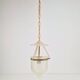 Vintage Brass and Mounted Glass Hundi Lantern Bell Lamp, 1950s