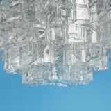 Doria Chandelier Mid-Century Frosted Glass, 1960s, Germany