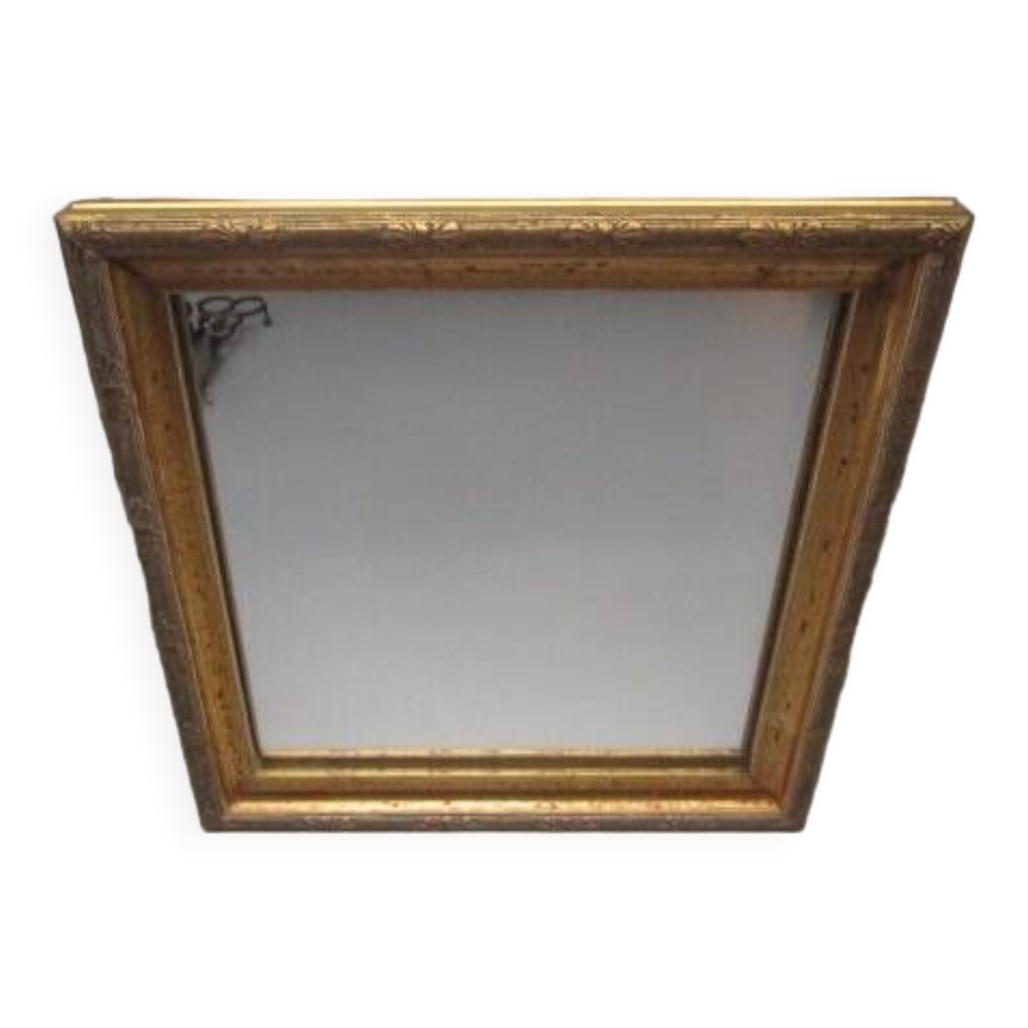 Small old mirror in wood and gilded stucco