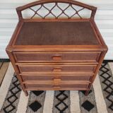 Vintage rattan chest of drawers