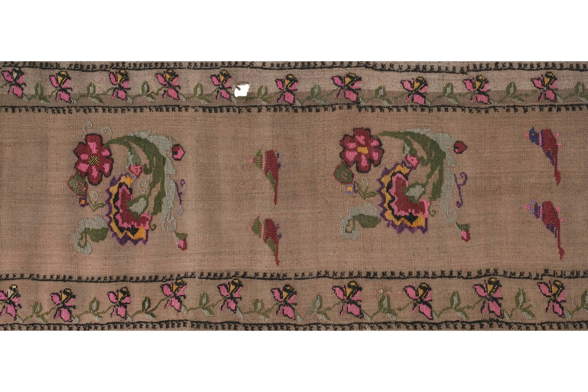 Tapis vintage turc de oushak tissé à la main 56x463 cm