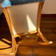 Rocking blue velvet footrest
