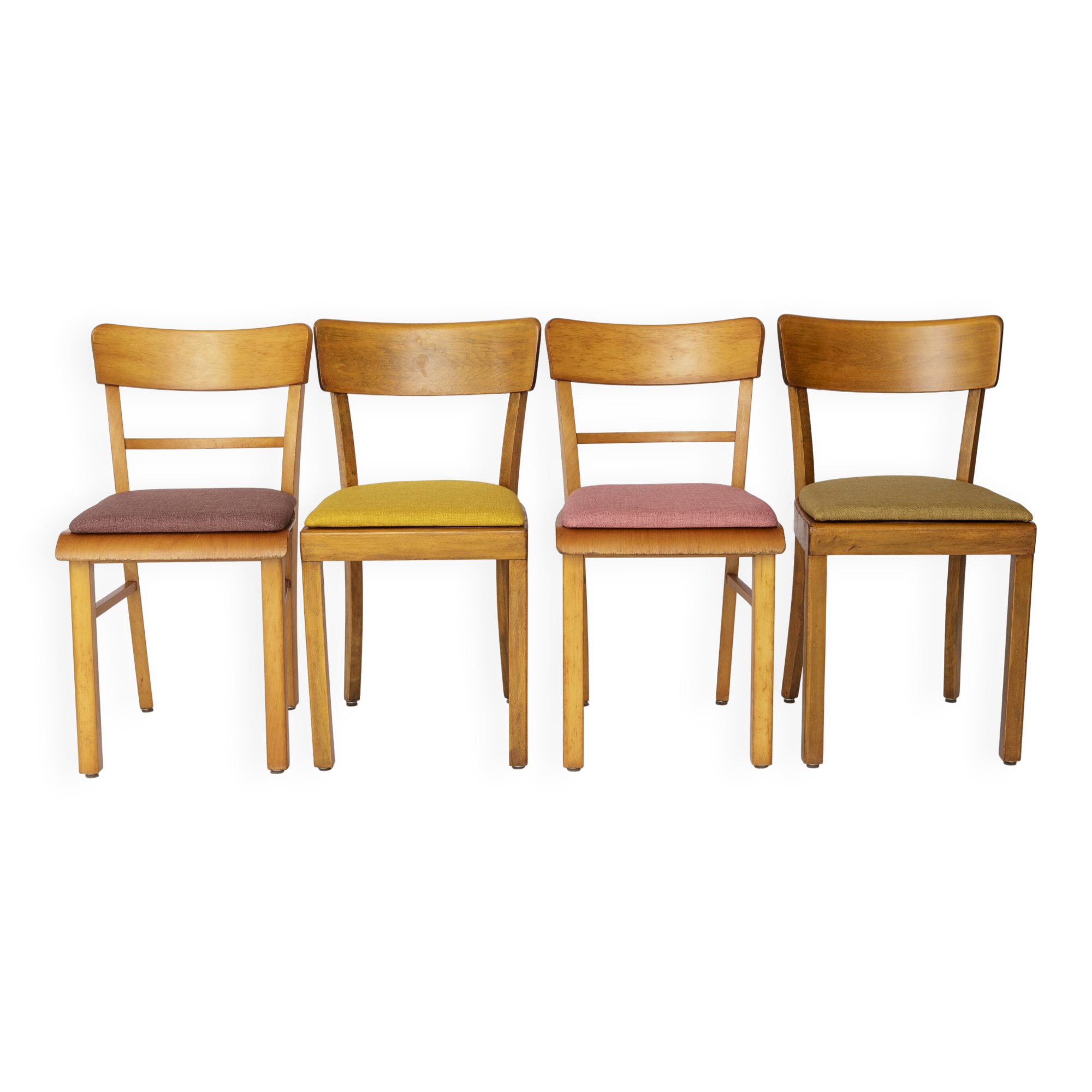 Set of 4 Vintage Frankfurter Chairs – 1960s/1970s German Mid Century