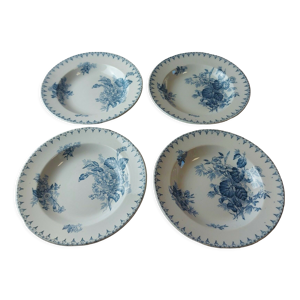 Lot de 4 assiettes creuses, décor