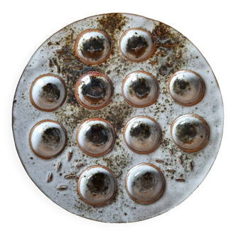 Assiette à escargot vintage Thierry et Chantal Robert Céramistes Poncé sur Loir