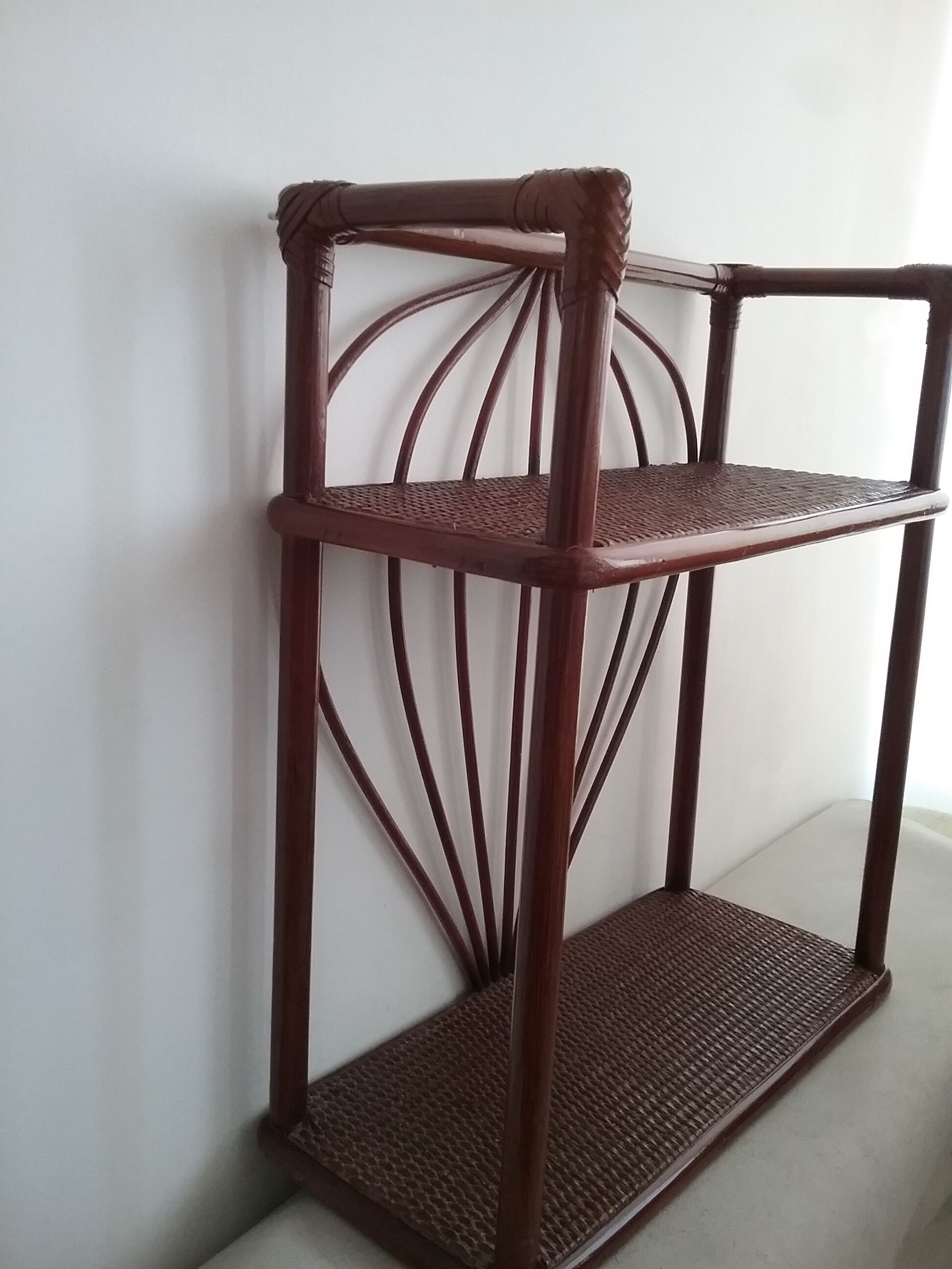 Rattan wall shelf