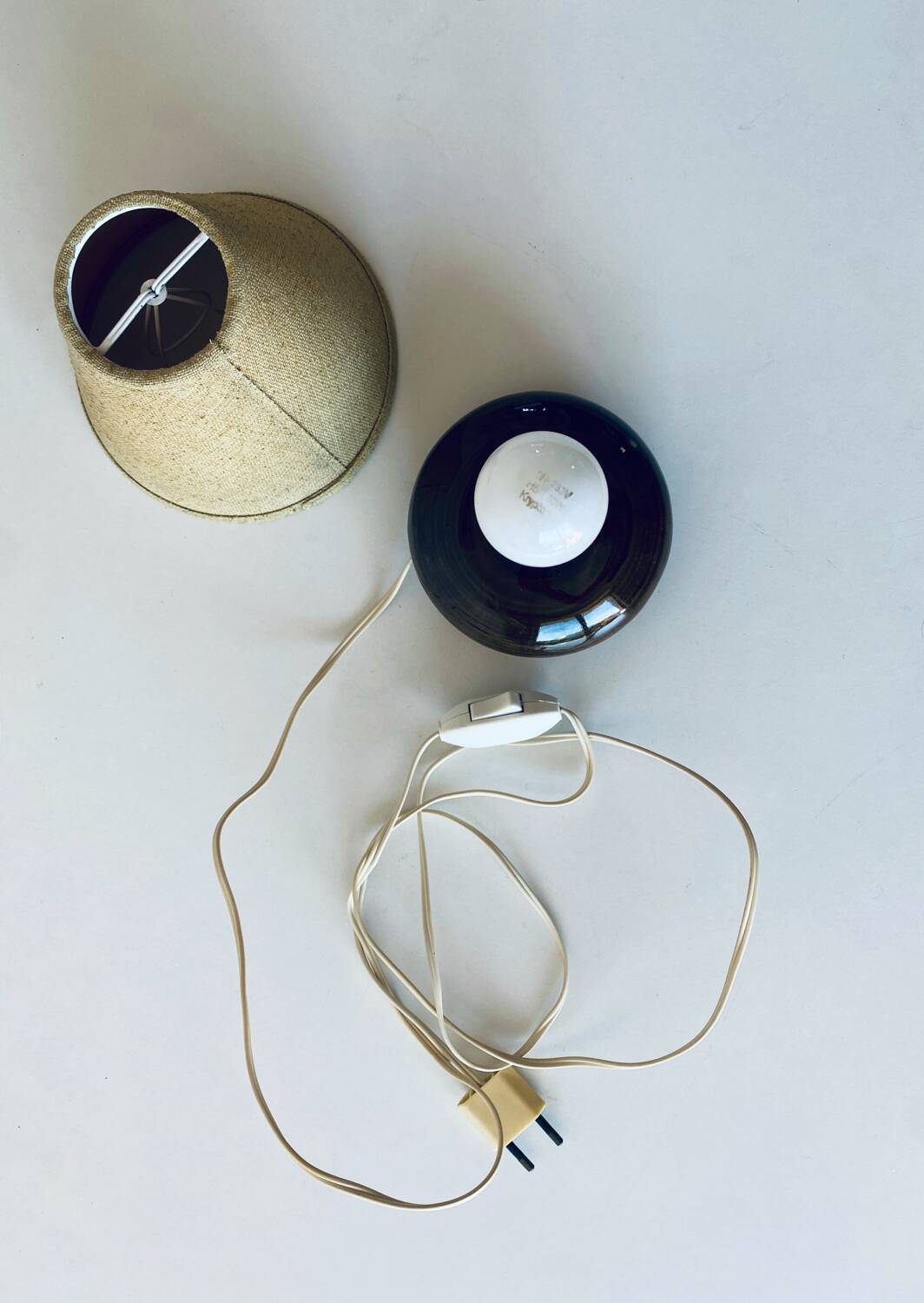 Vintage enameled ceramic lamp